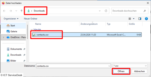 Image: open contacts.csv 12