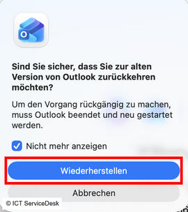 Auf Wiederherstellen klicken Auf Wiederherstellen klicken