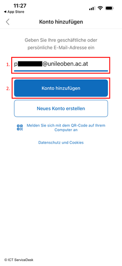 [MUonline-Benutzername]@unileoben.ac.at, Konto hinzufügen