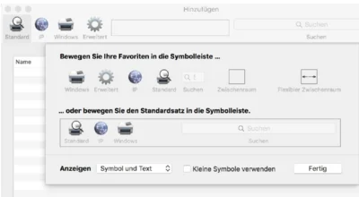 Favoriten Symbolleiste