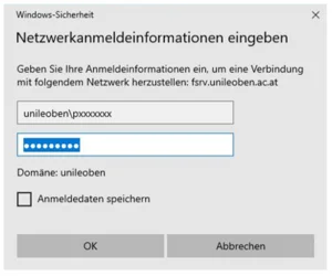 Abb. Anmeldeinfos eingeben